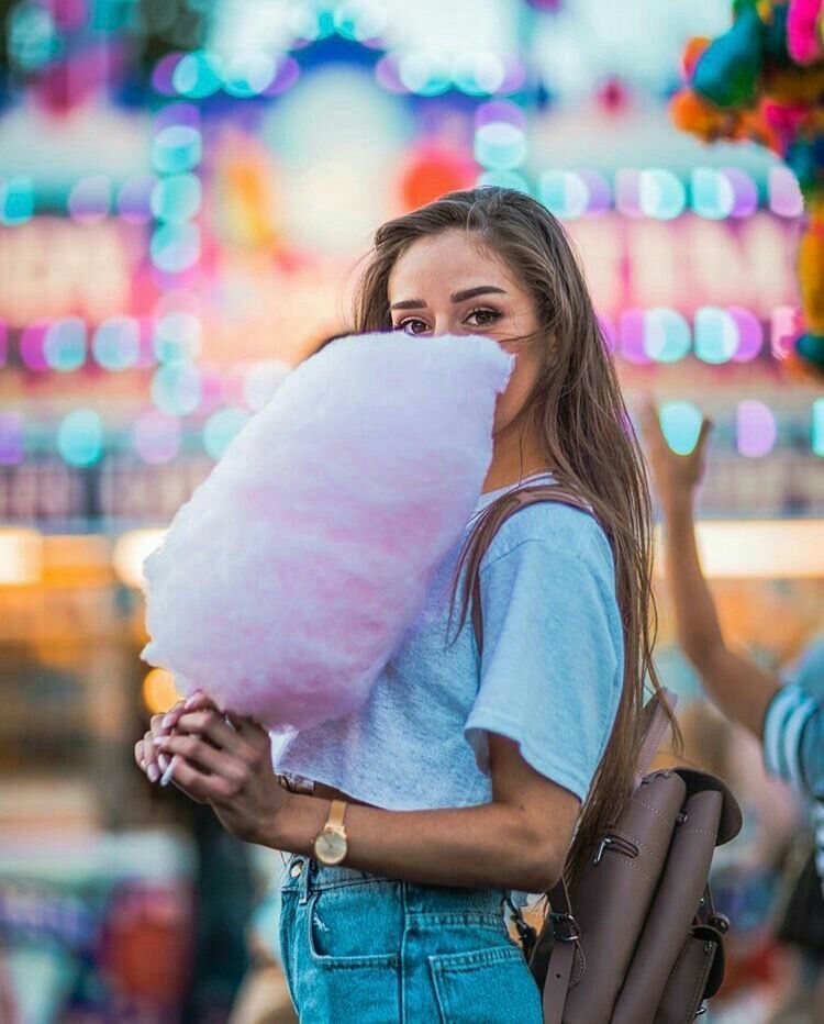 how fun it is to take a picture with cotton candy.