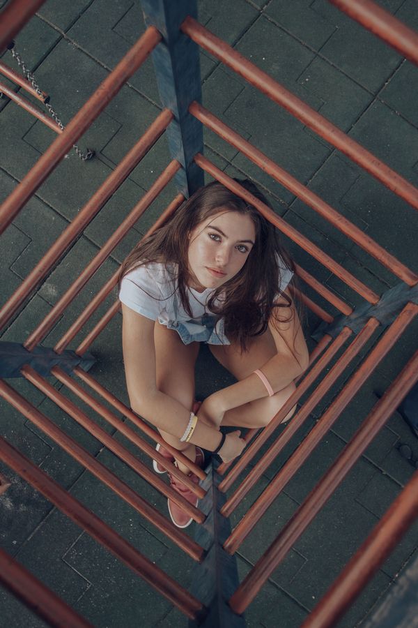 how to take a cool picture of a teenager on a playground