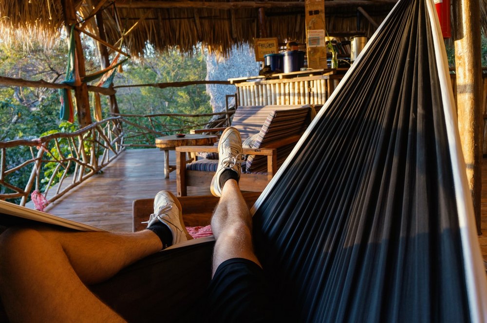 how to take a nice picture lying in a hammock.