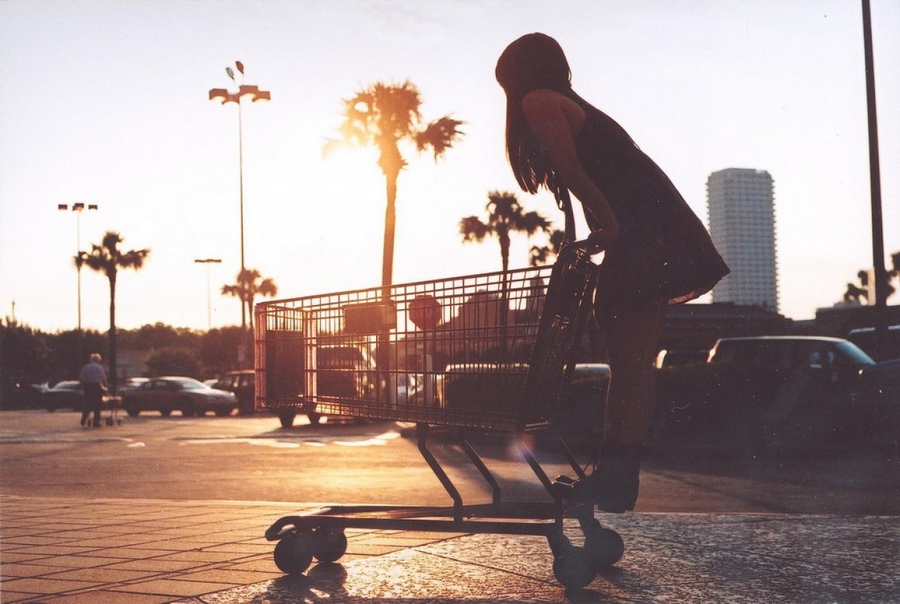 What a fun way to take a picture at sunset.