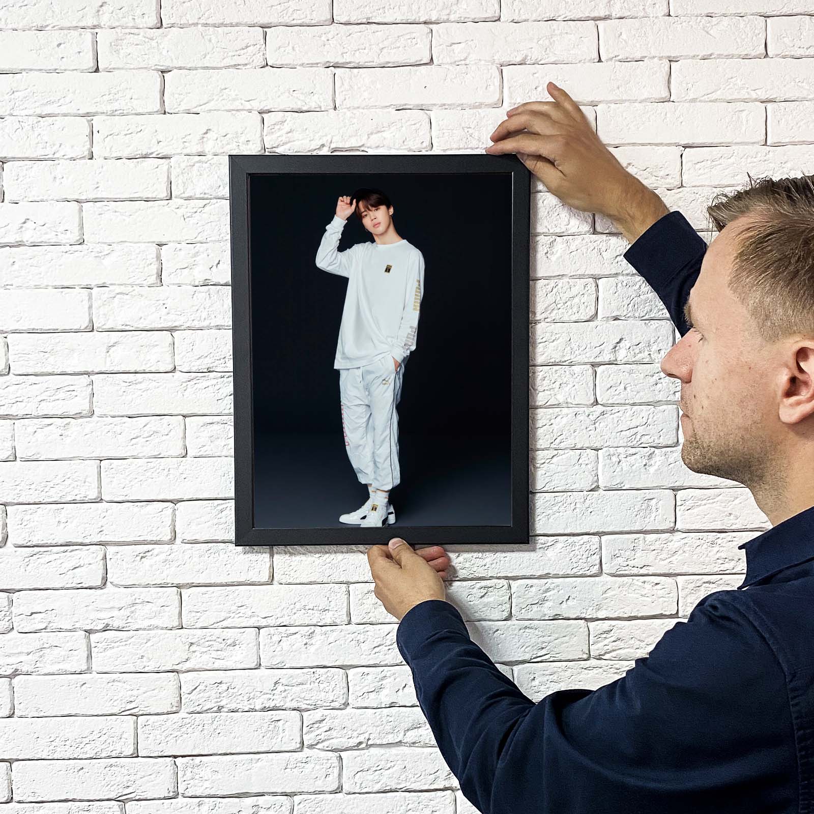poster with min yoon-gi in ikea frame