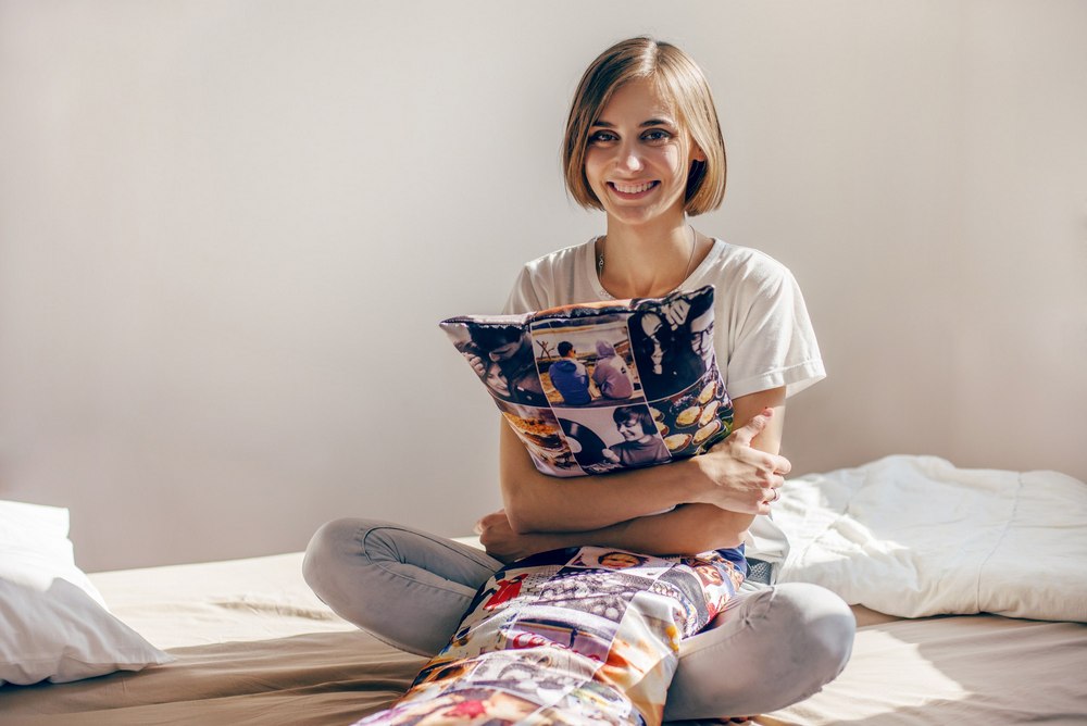 cuddle cushion with photo collage