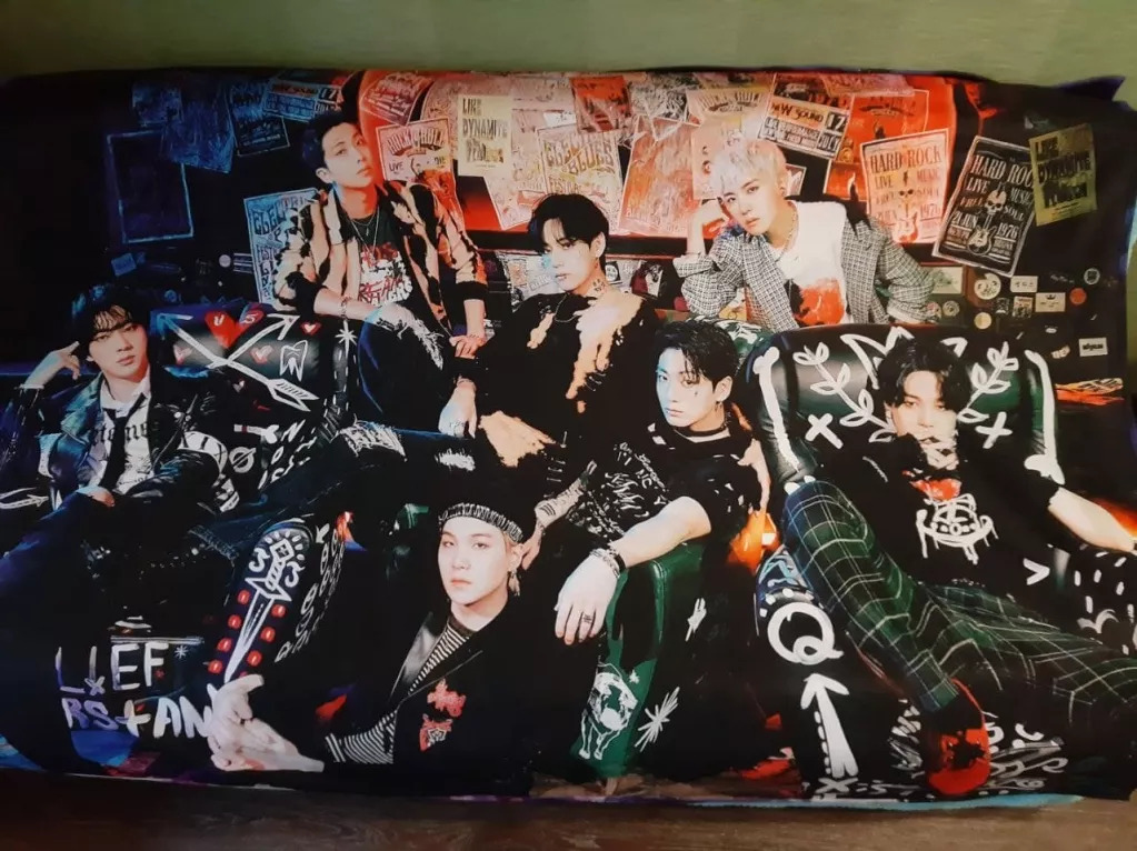 blanket with bts print